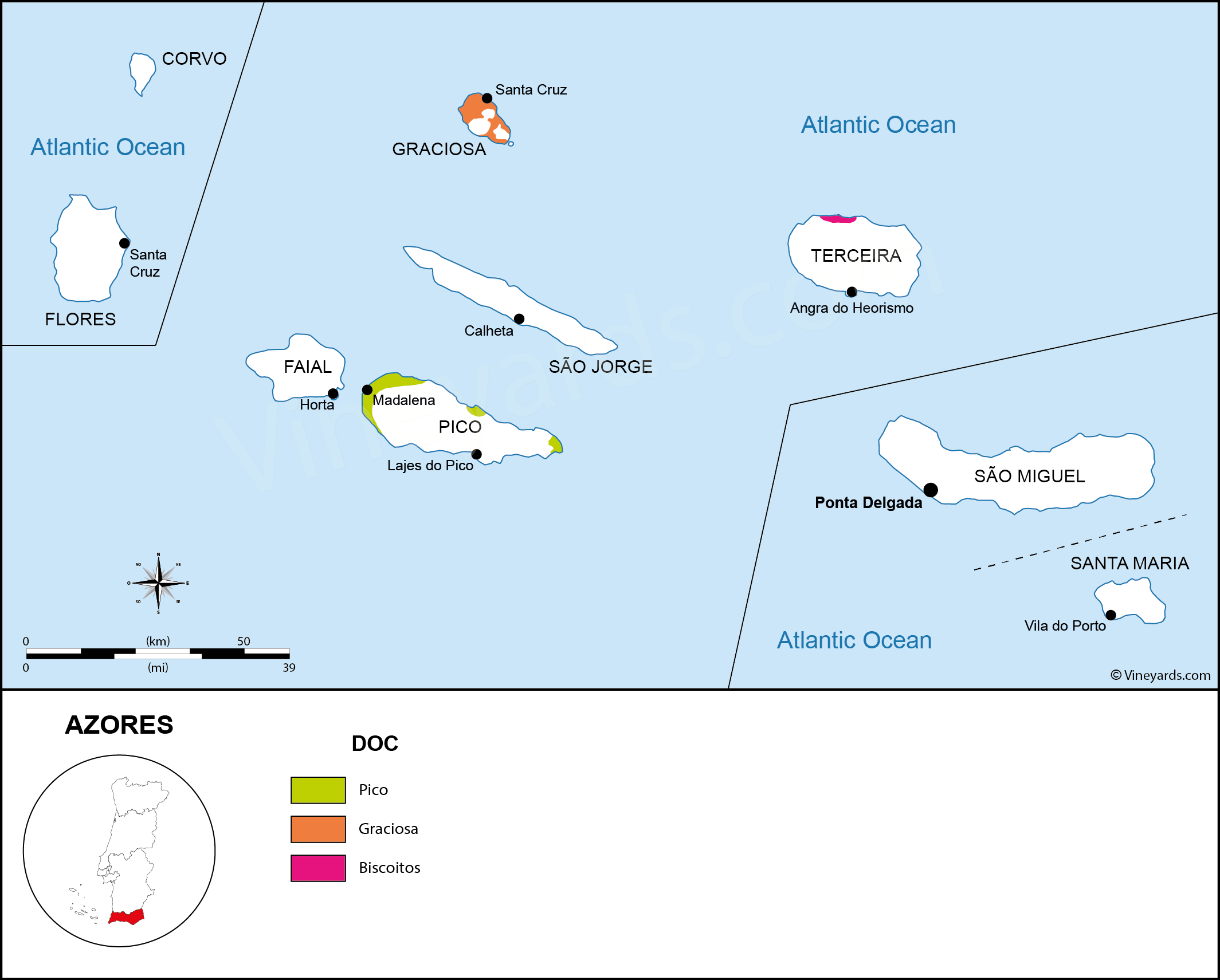 Algarve Map of Vineyards Wine Regions