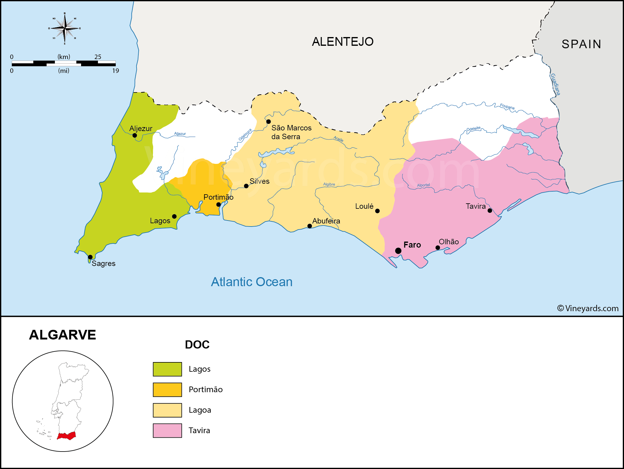 Mapa do Algarve por