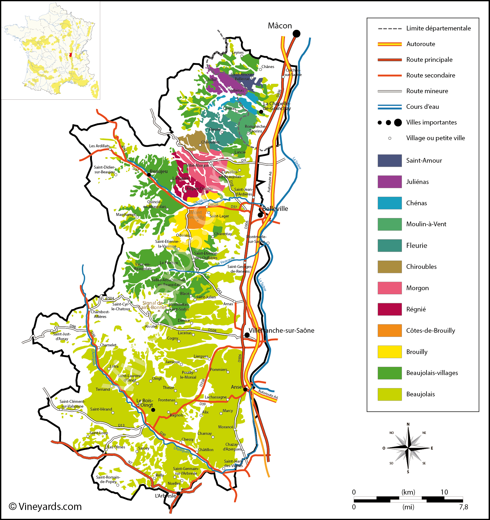 France Map Of Vineyards Wine Regions