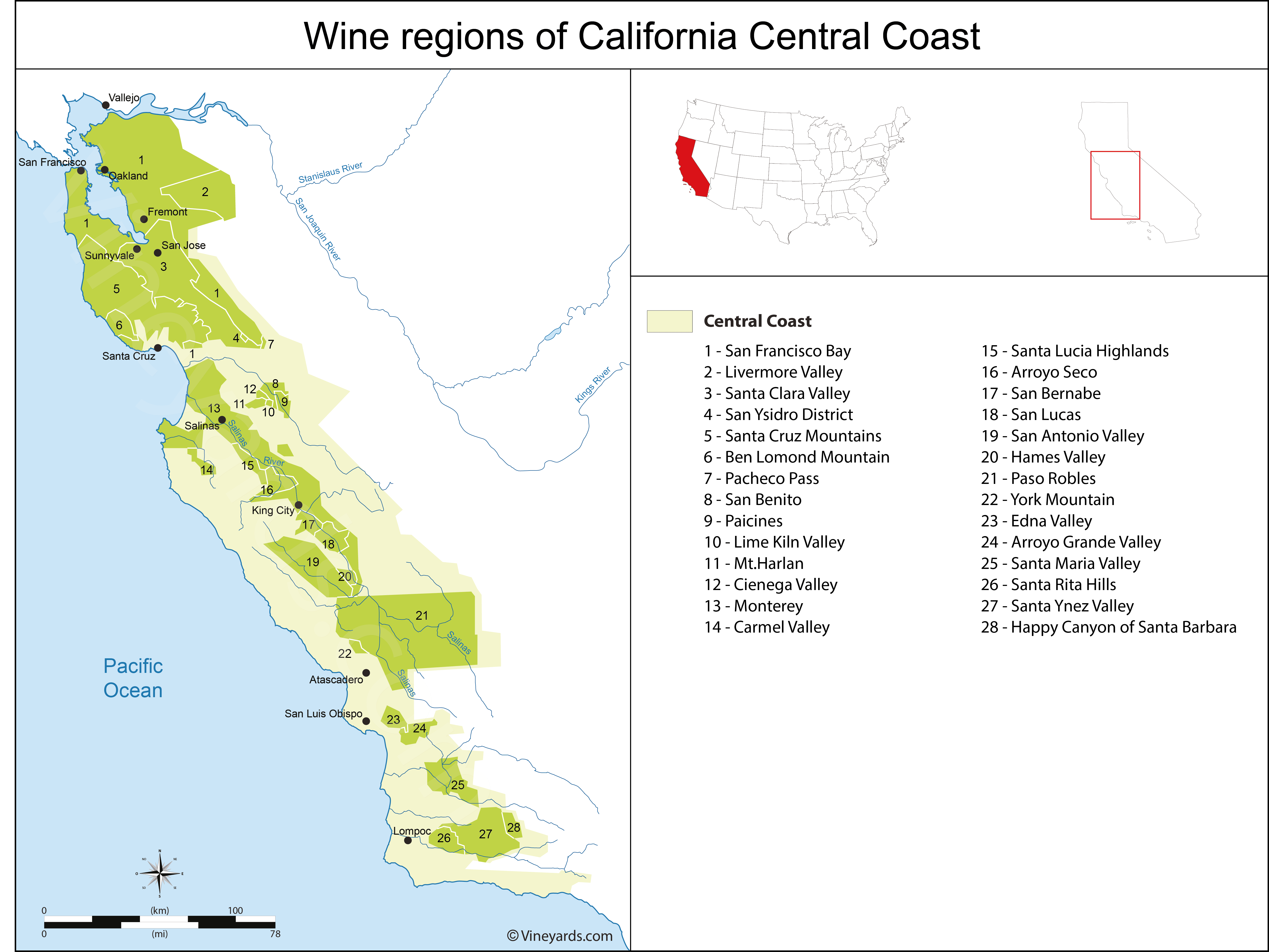 Map Of Central Coast Ca - Dianna Mehetabel