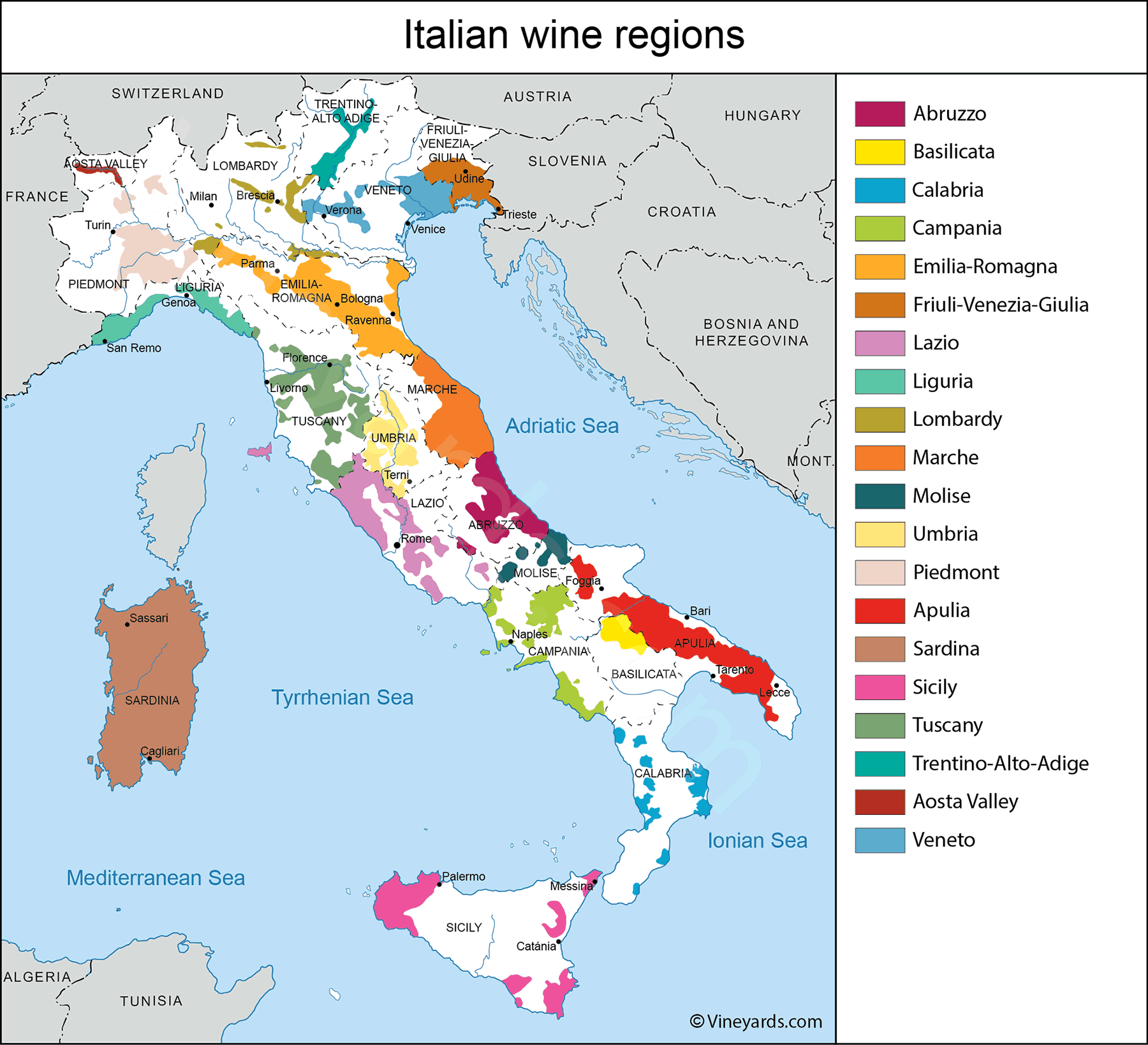 map of italy wine region Italy Map Of Vineyards Wine Regions map of italy wine region