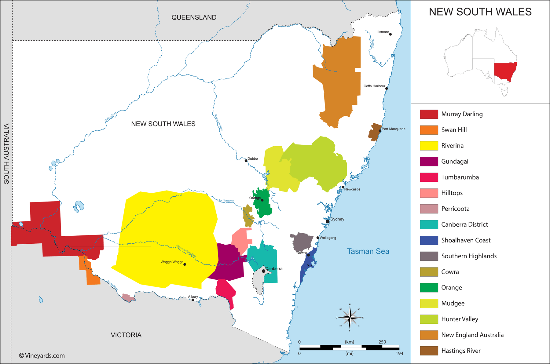 Australia Map Of Vineyards Wine Regions 8104